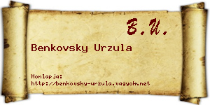Benkovsky Urzula névjegykártya